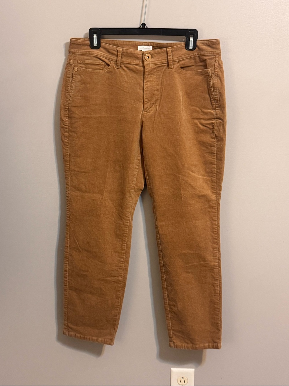 J.Jill Corduroy Pants Women's 12 Petite Brown Stretch Straight Leg